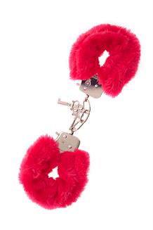 Metal Handcuffs with Plush, Red