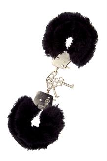 Metal Handcuffs with Plush, Black
