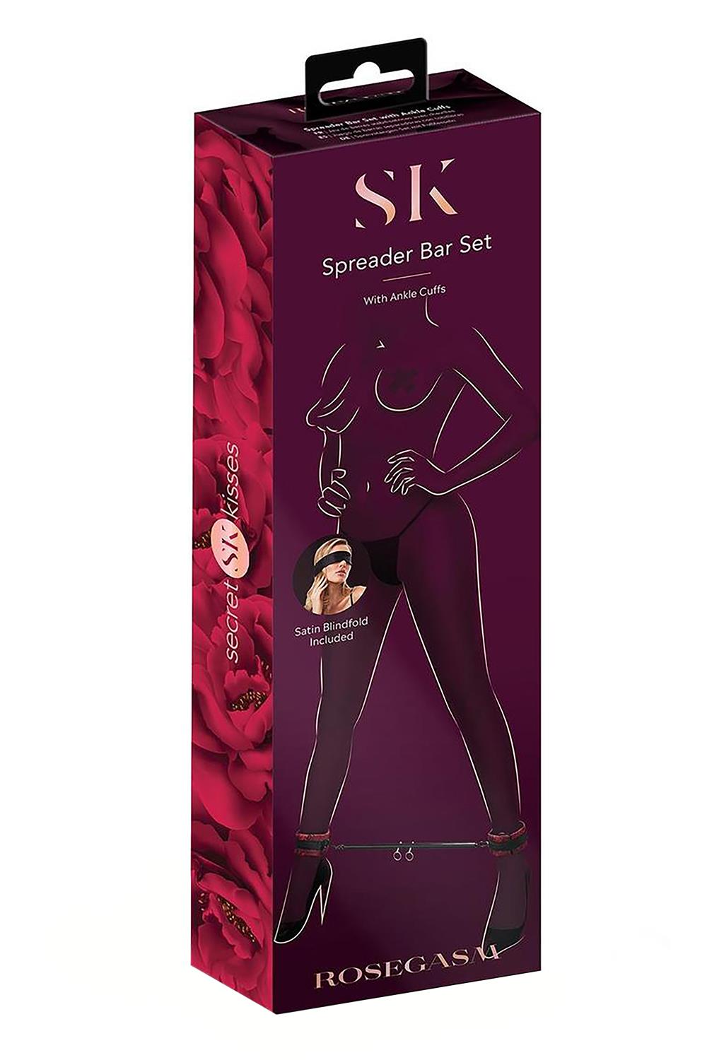 SECRET KISSES ROSEGASM SPREADER BAR SET WITH ANKLE CUFFS