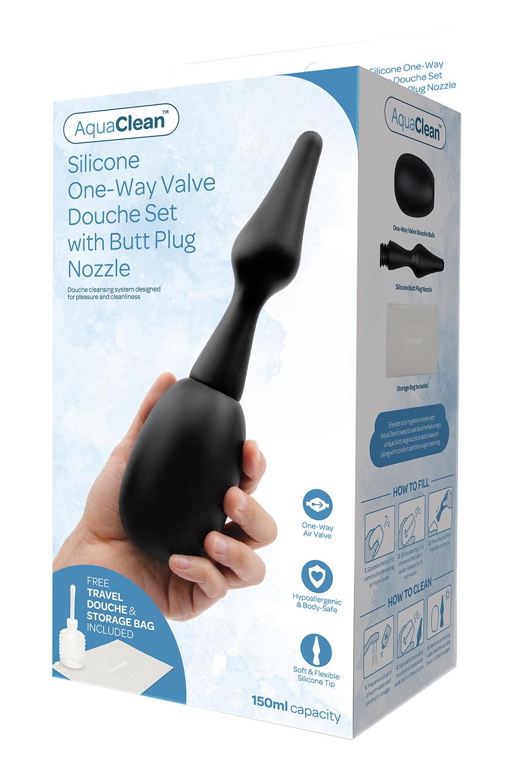 One Way Valve Douche with  Butt Plug Nozzle 150ml