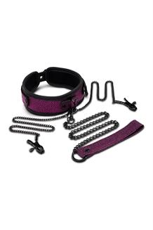 Collar, Leash & Nipple Clips Set