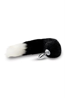 3 Inch Metal Plug with 14 Inch Black Indigo Fox Tail