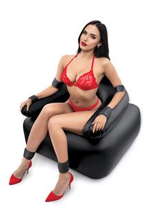 Inflatable Bondage Chair with Vibrating Dildo