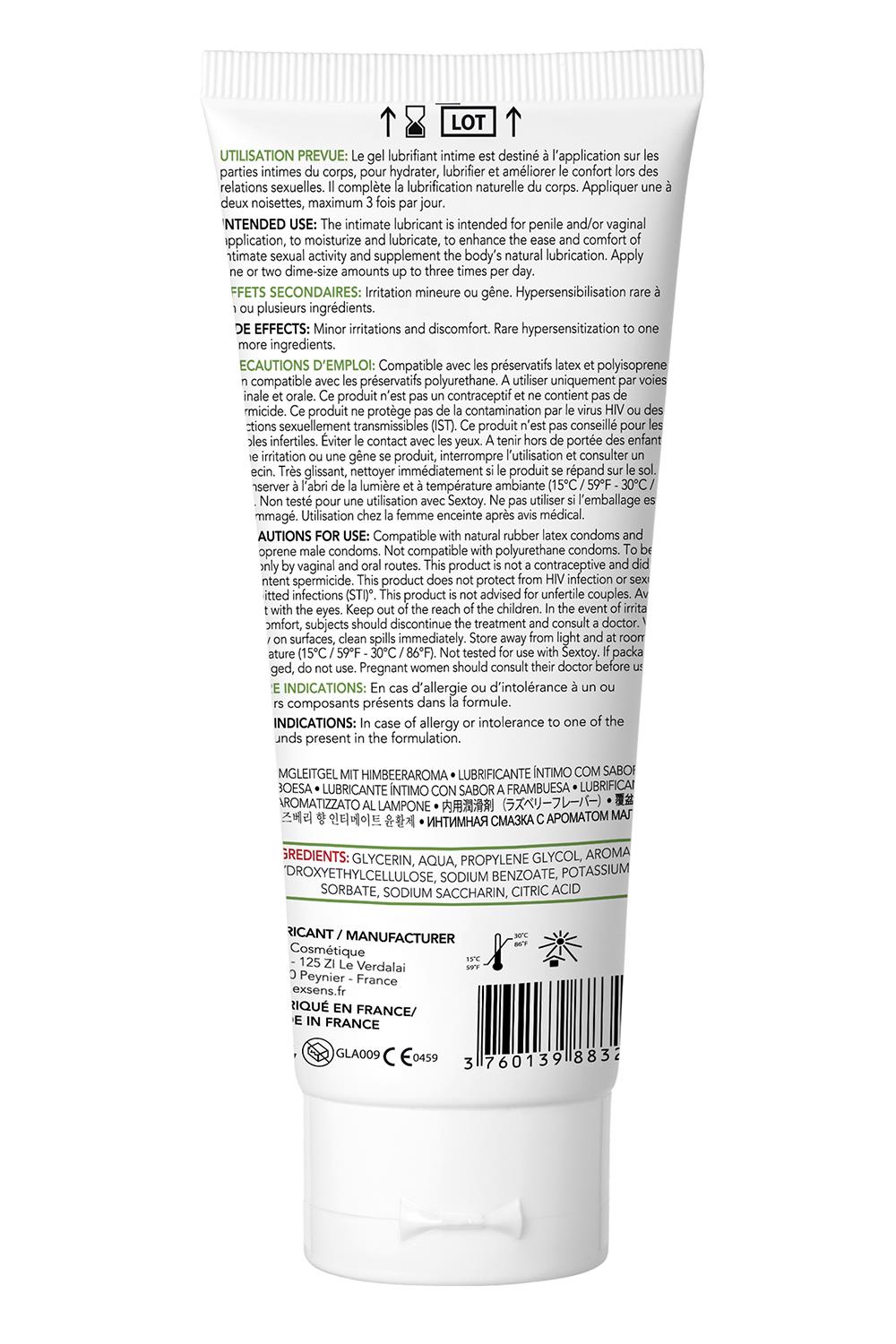 EXSENS LUBRICANT RASPBERRY 100ML