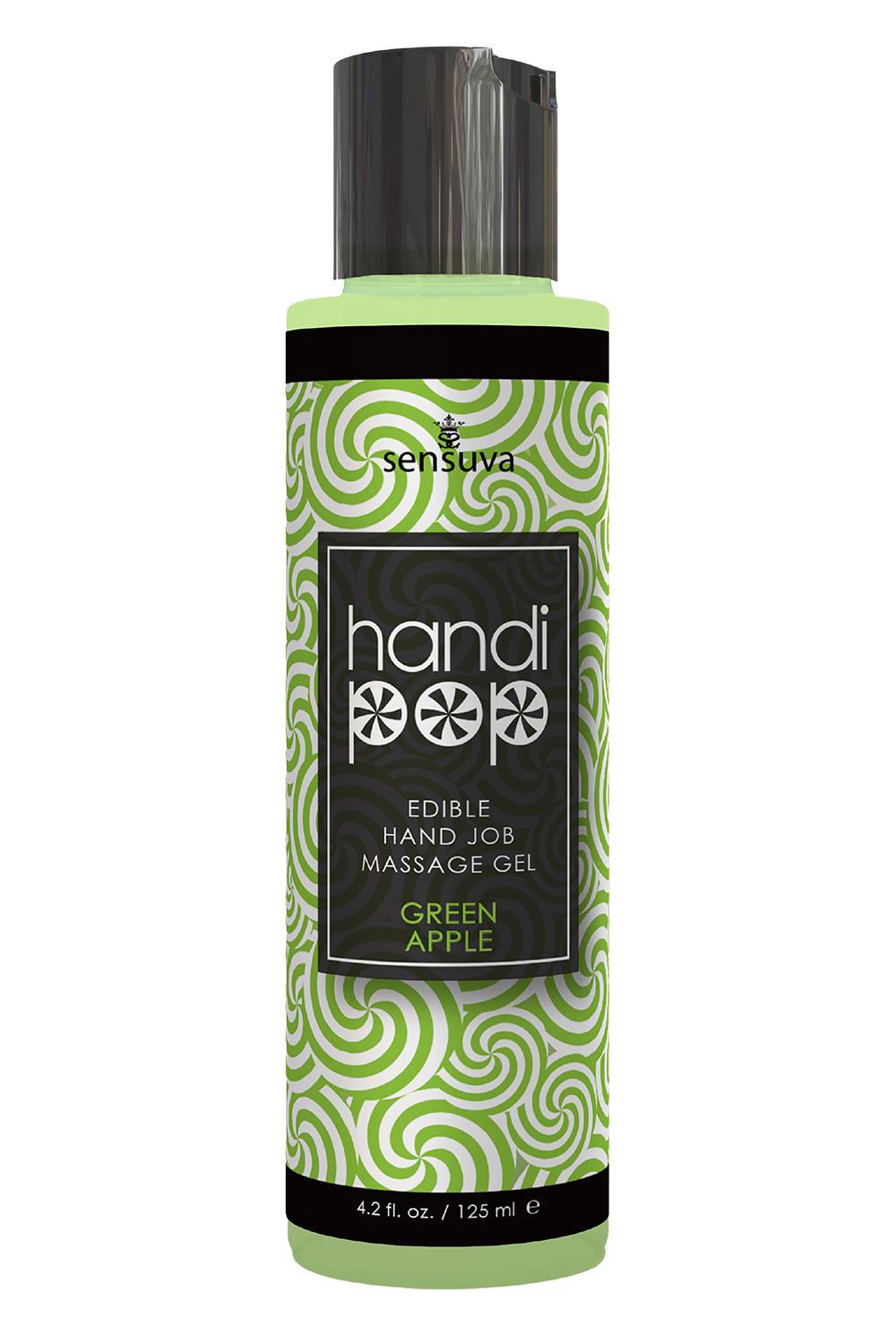 SENSUVA HANDIPOP EDIBLE MASSAGE GEL GREEN APPLE 125ML
