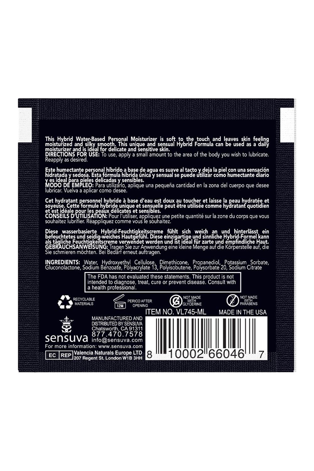 SENSUVA HYBRID PERSONAL MOISTURIZER STRAWBERRY 6 ML