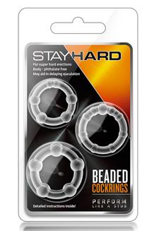 STAY HARD BEADED COCKRINGS CLEAR