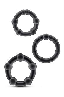 Stay Hard Beaded Cockrings Black