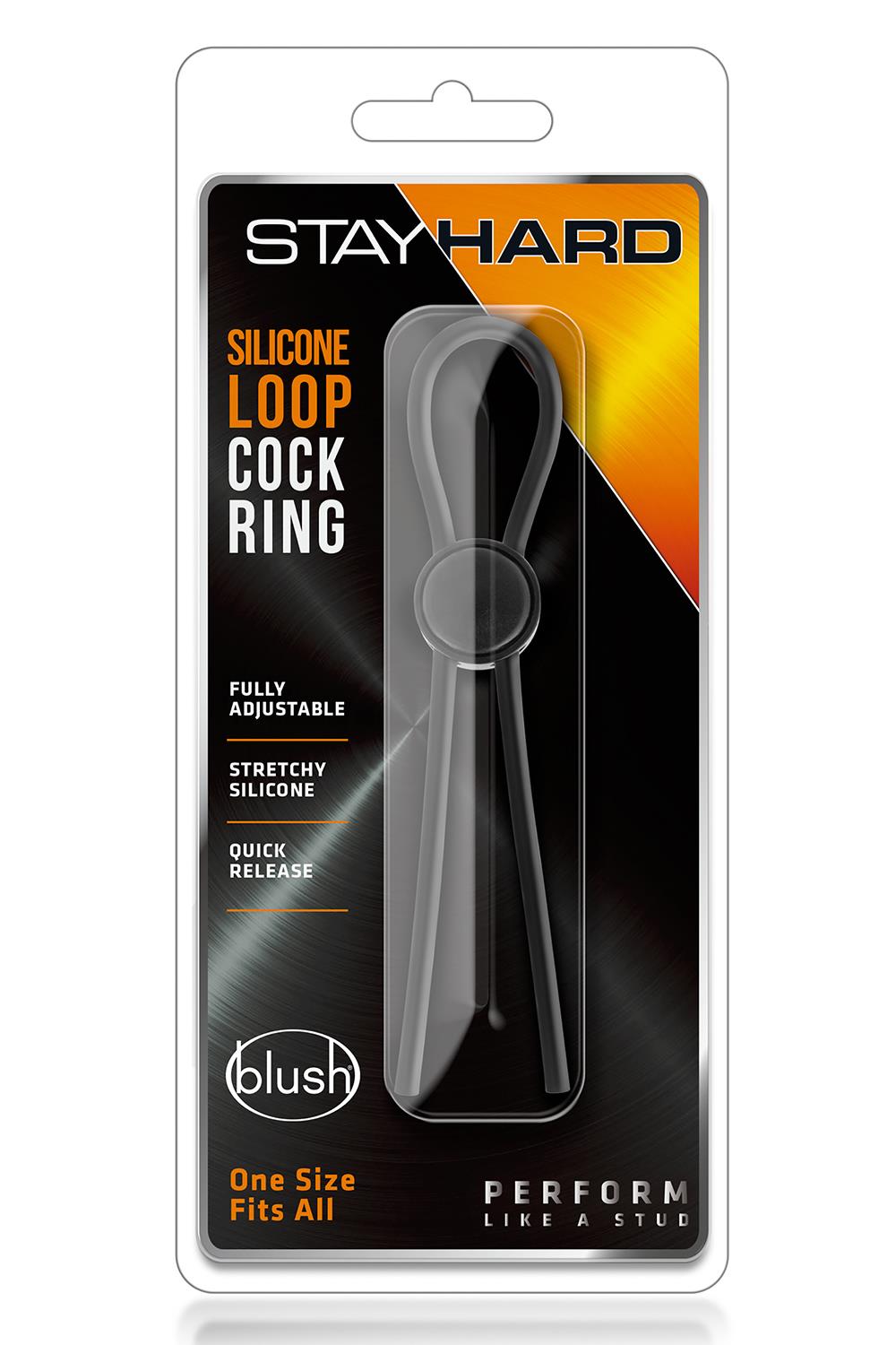STAY HARD SILICONE LOOP COCK RING BLACK
