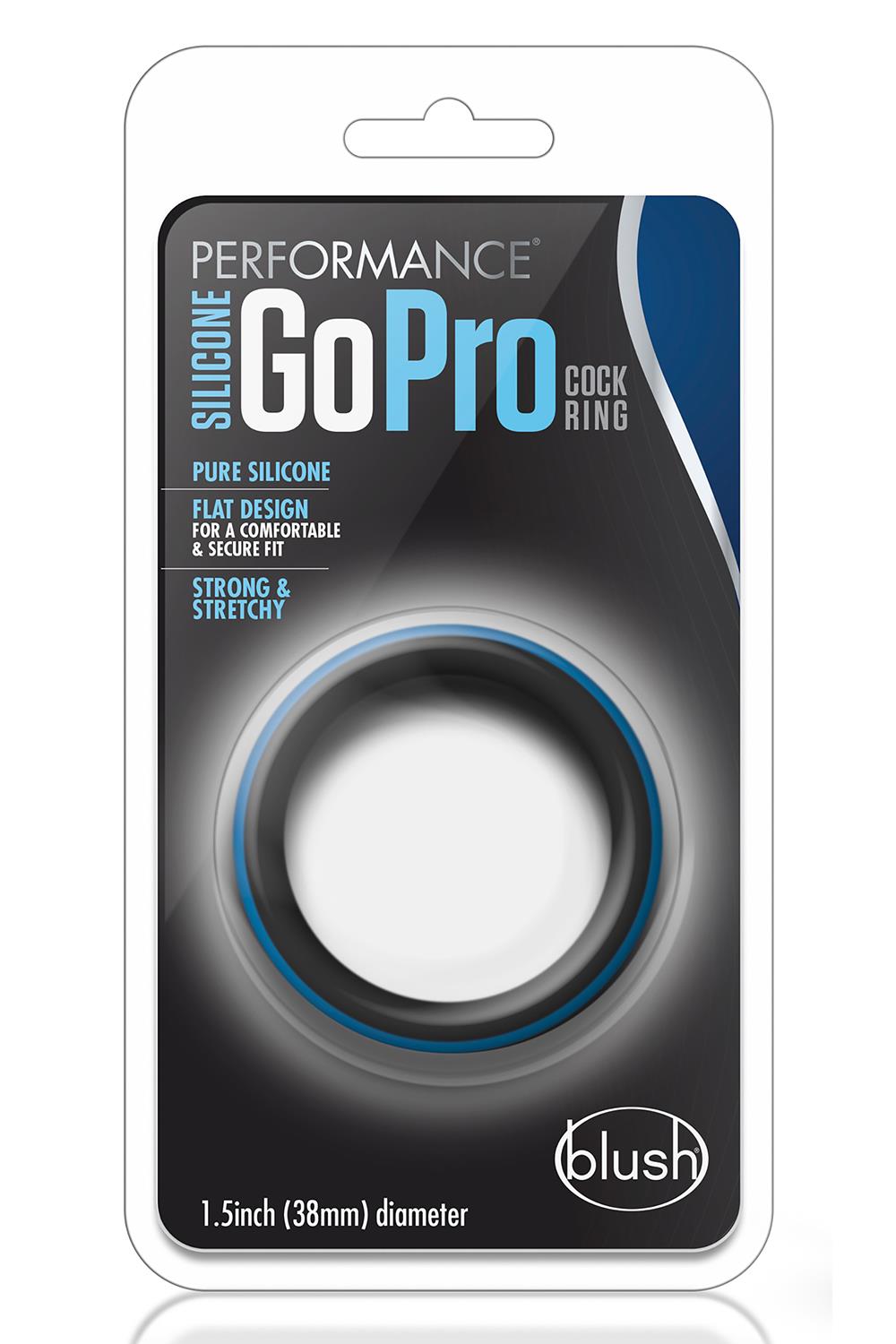PERFORMANCE SILICONE GO PRO COCK RING BLACK/BLUE 