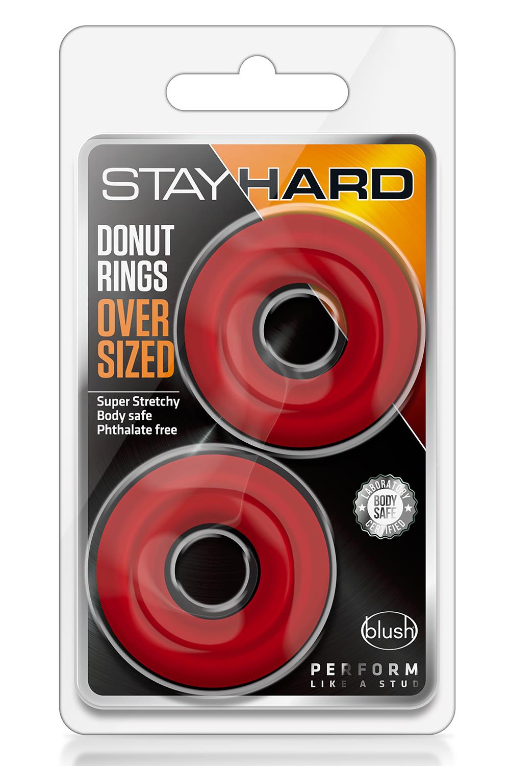 STAY HARD DONUT RINGS OVERSIZED RED