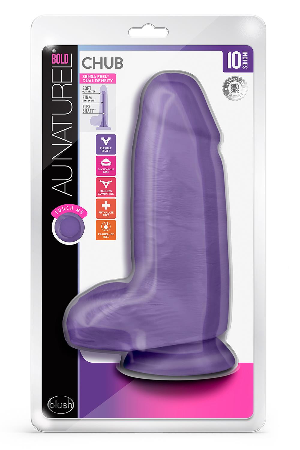 AU NATUREL BOLD CHUB 10 INCH DILDO PURPLE