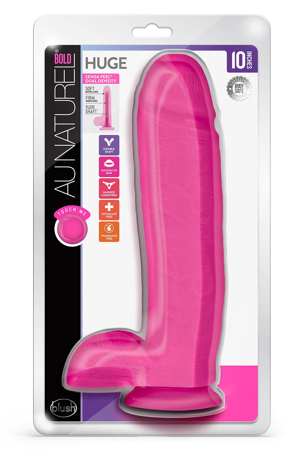 AU NATUREL BOLD HUGE 10 INCH DILDO PINK