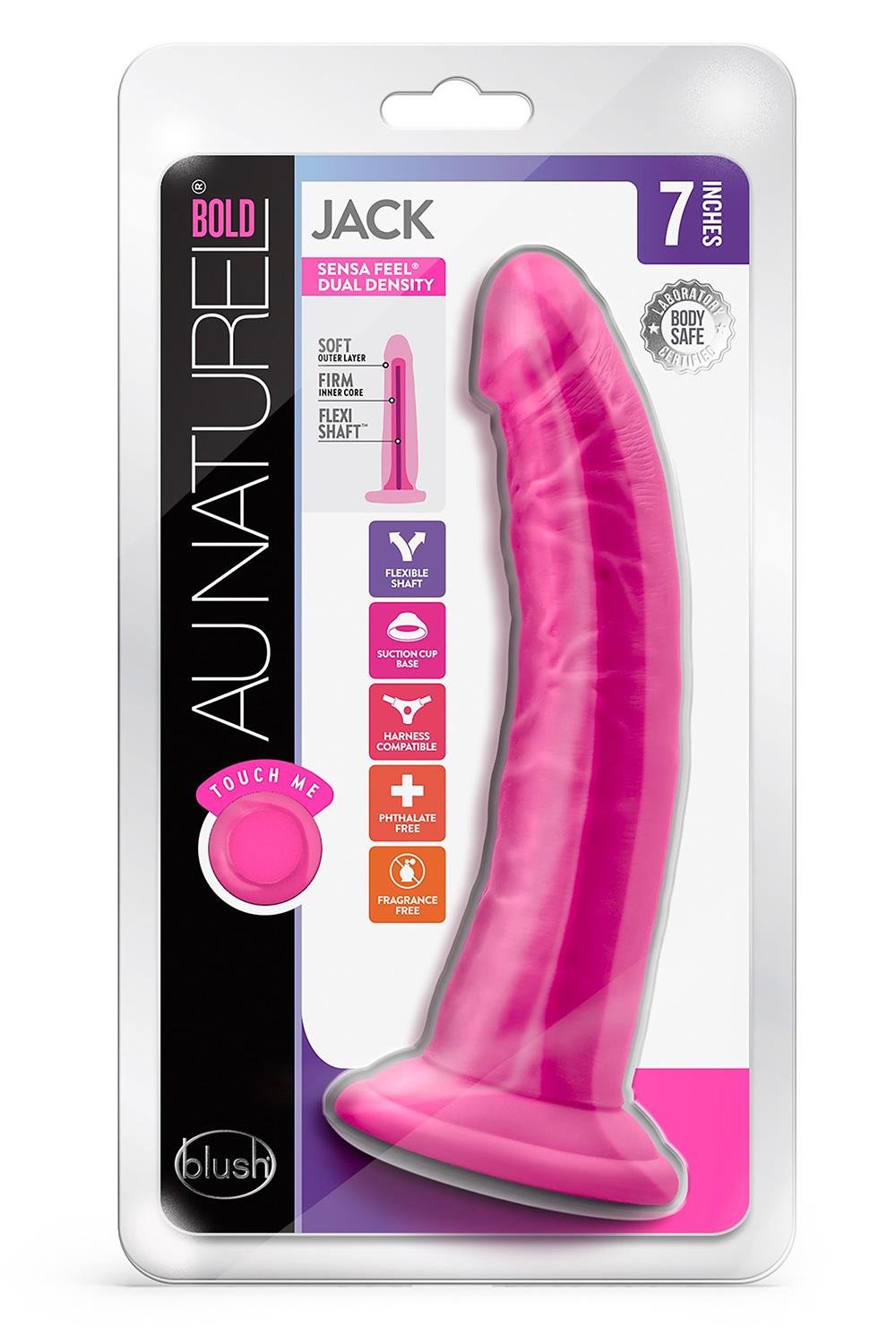 AU NATUREL BOLD JACK 7 INCH DILDO PINK