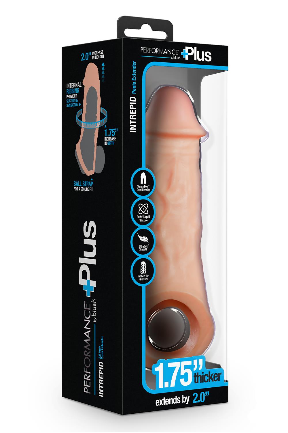 PERFORMANCE PLUS INTREPID 2 INCH SILICONE PENIS XTENDER BEIGE