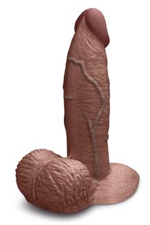 Slipskin Realistic Silicone Dildo 6 Inch Girthy Brown