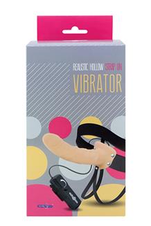 REALISTIC HOLLOW STRAP ON VIBRATOR 8 INCH