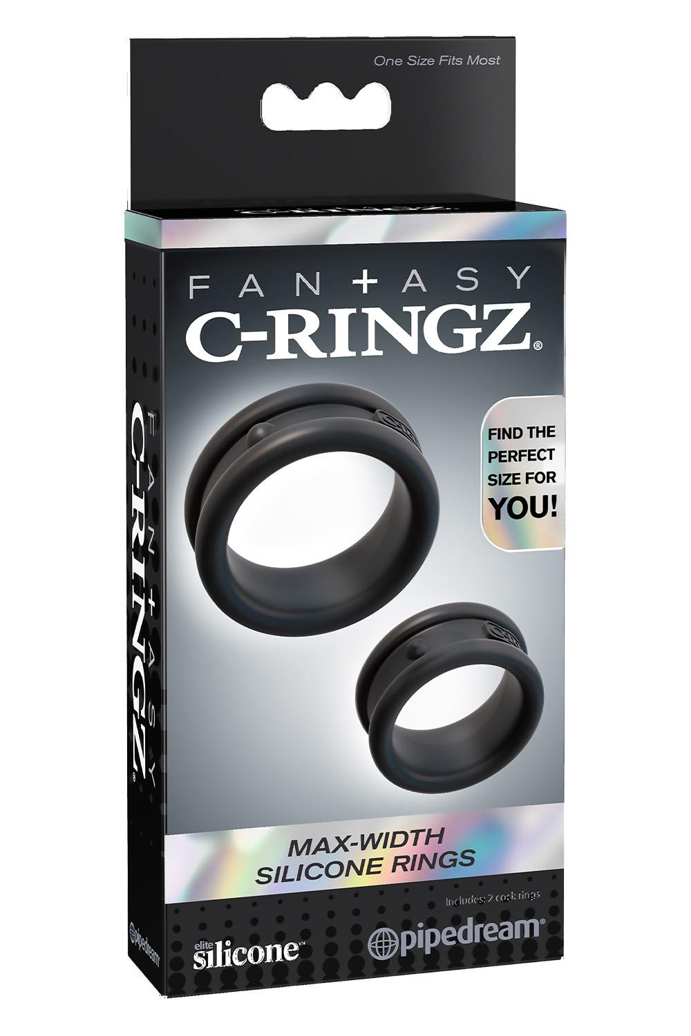 FANTASY C-RINGZ MAX-WIDTH SILICONE RINGS BLACK