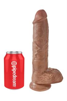 10 Inch Cock with Balls Tan