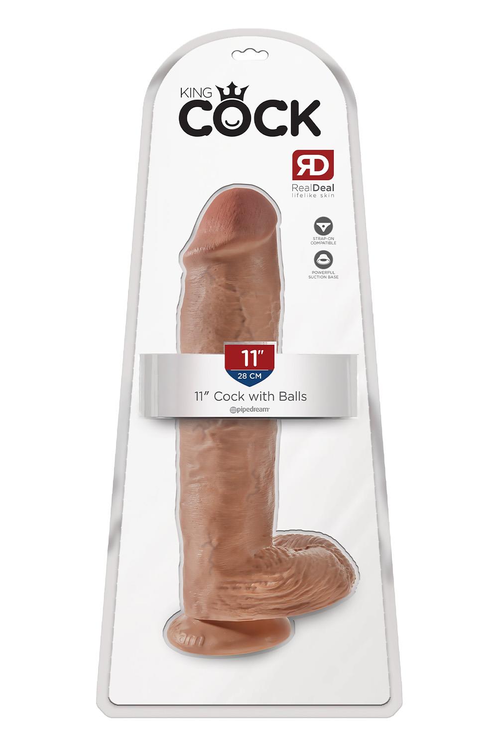 KING COCK 11 INCH COCK WITH BALLS TAN