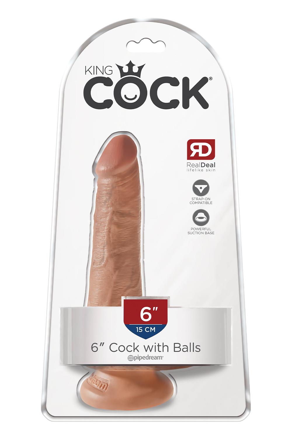 KING COCK 6 INCH COCK WITH BALLS LIGHT