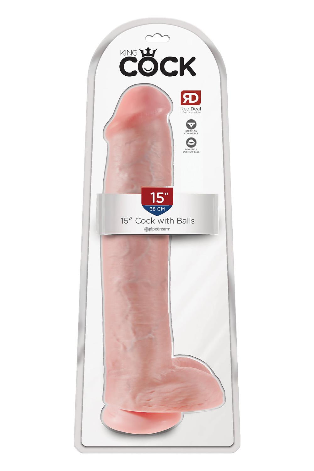 KING COCK 15 INCH COCK WITH BALLS LIGHT