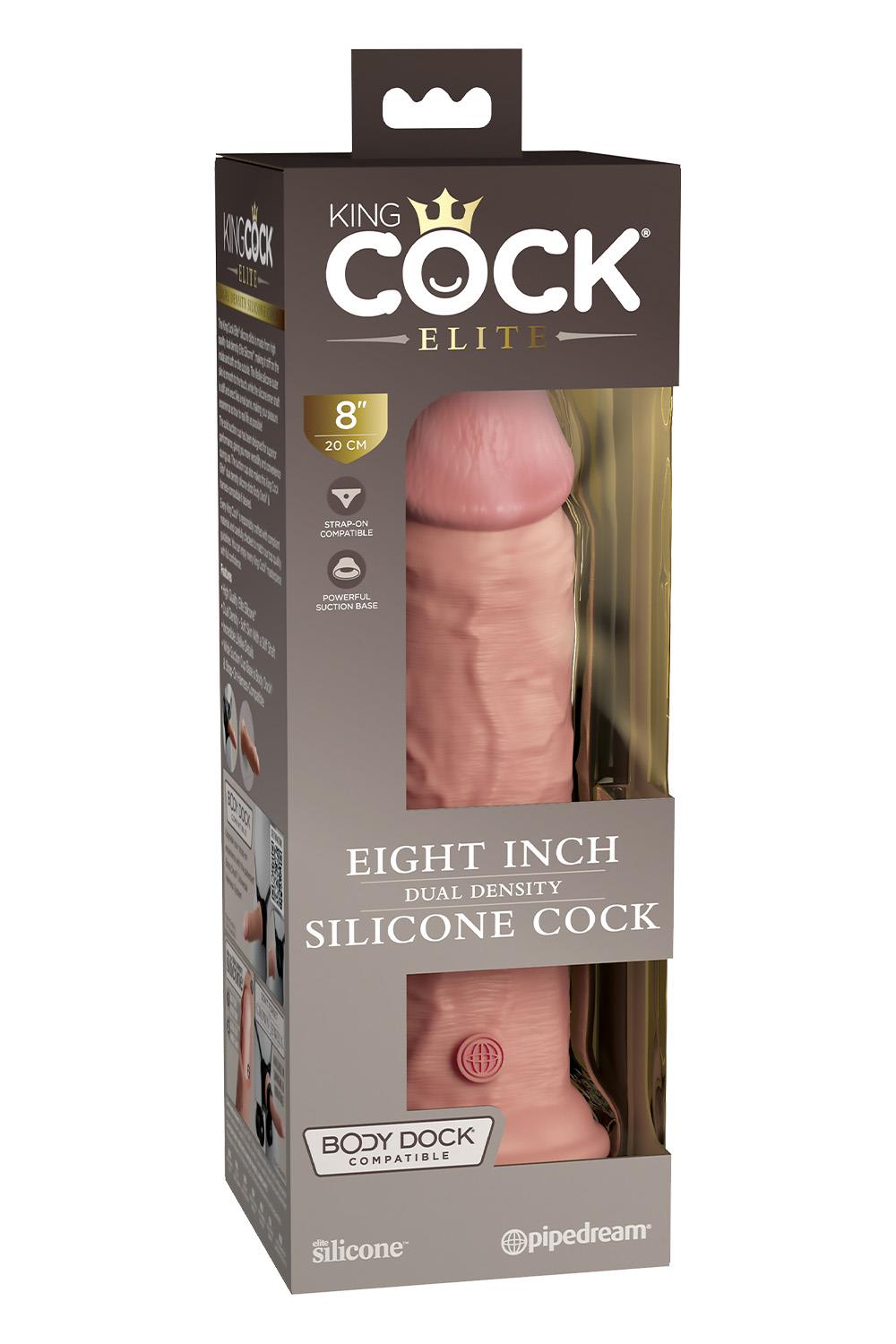 KING COCK ELITE 8 INCH DUAL DENSITY SILICONE COCK LIGHT