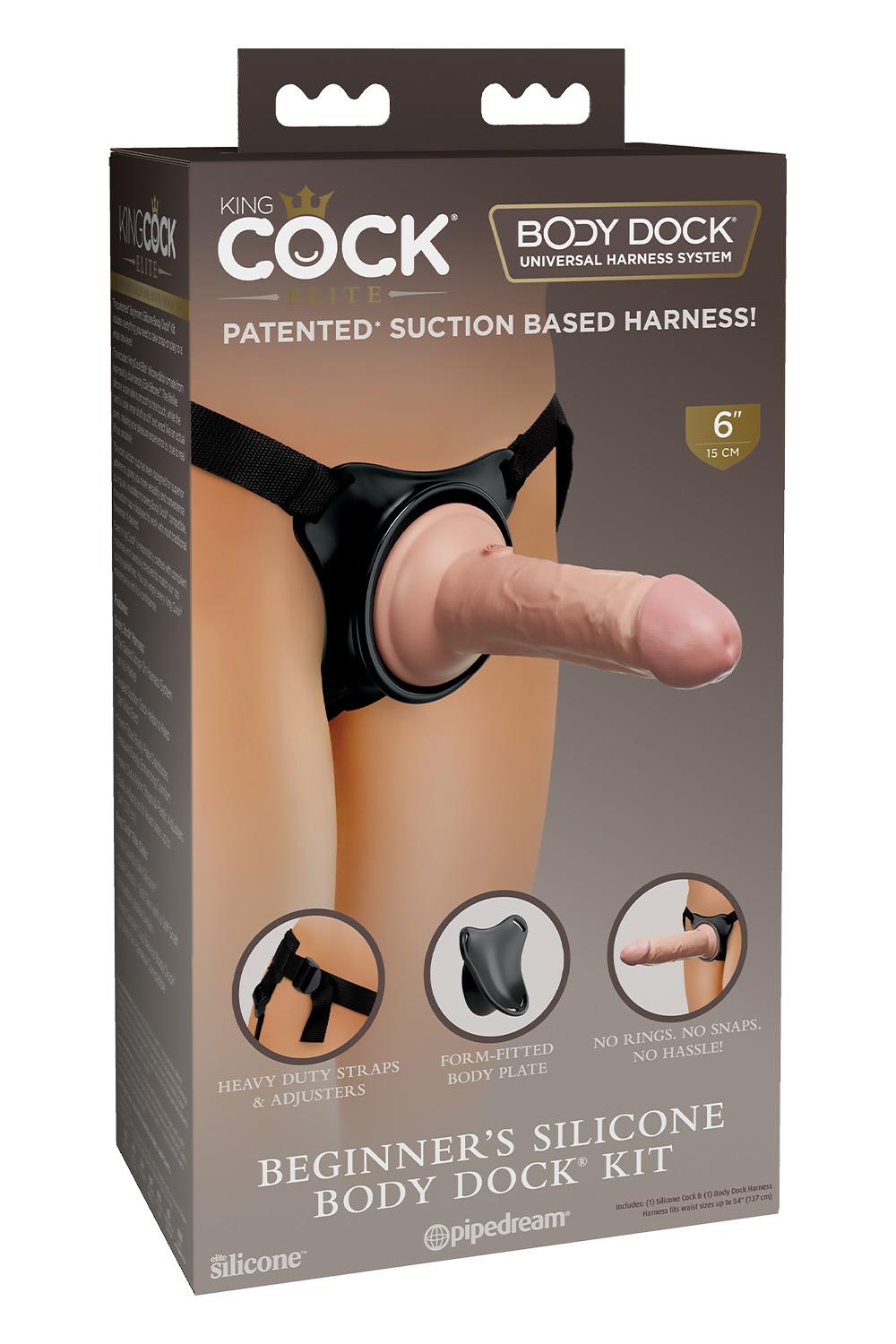 KING COCK ELITE BEGINNER'S SILICONE BODY DOCK KIT BLACK