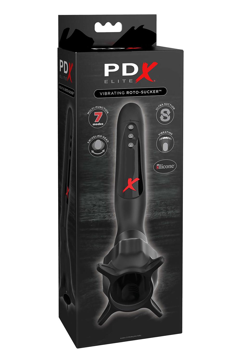 PDX ELITE VIBRATING ROTO-SUCKER BLACK