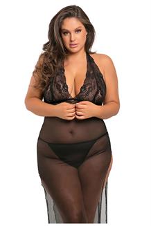 All Out There 2Pc Gown Set Black