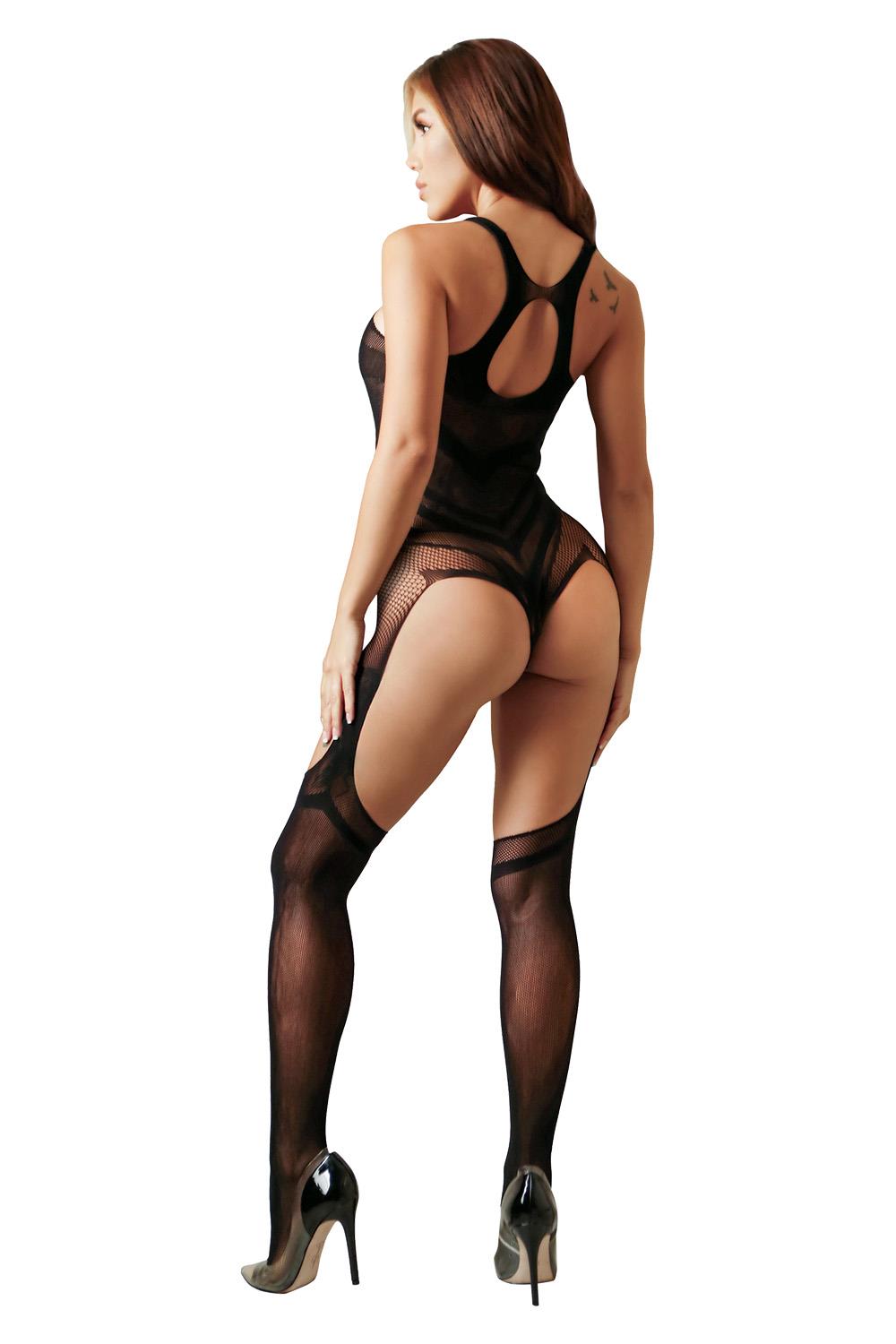 IMPULSIVE CROTCHLESS TEDDY BODYSTOCKING BLACK