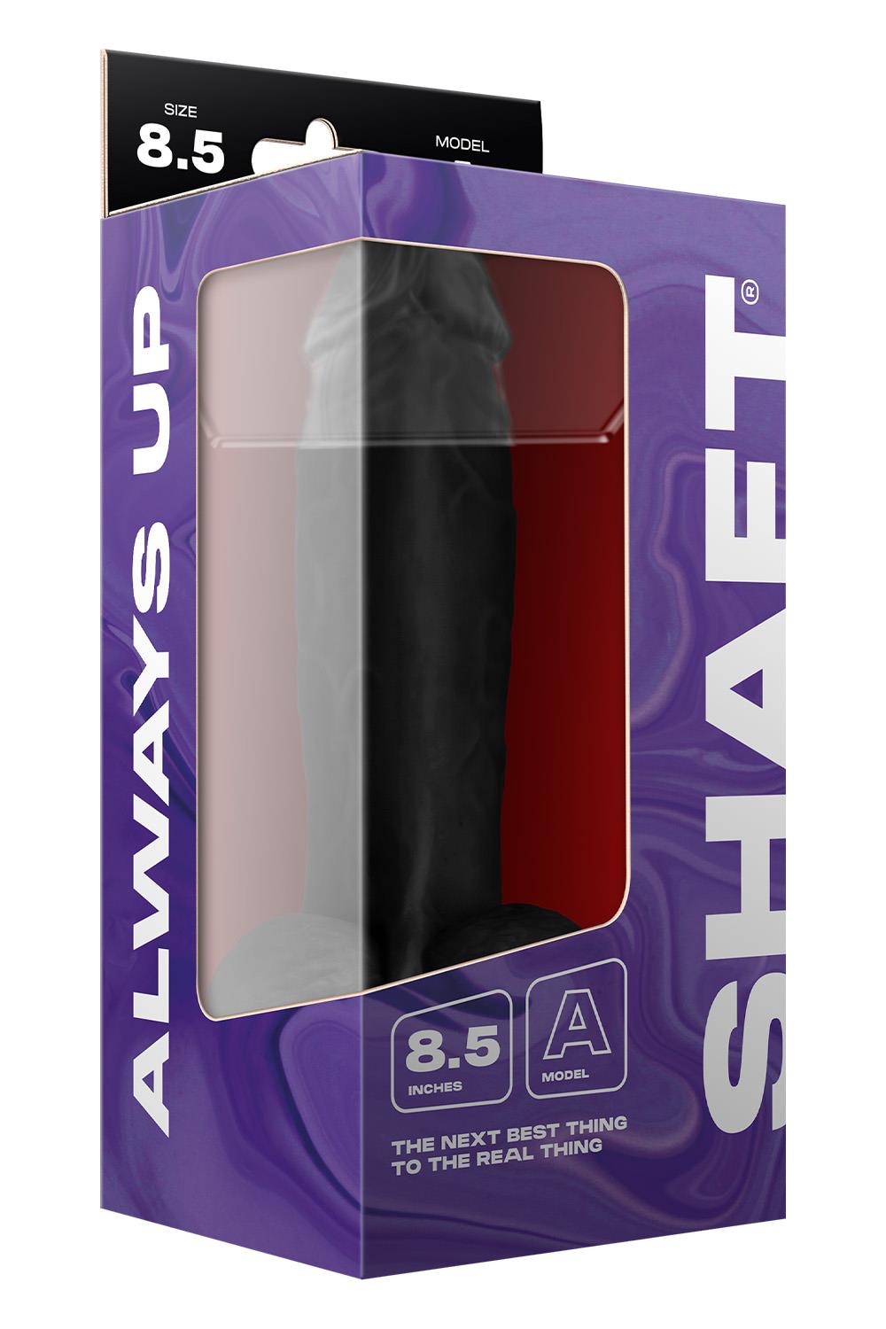 Model A 8.5 Inch Liquid Silicone Dong With Balls Black