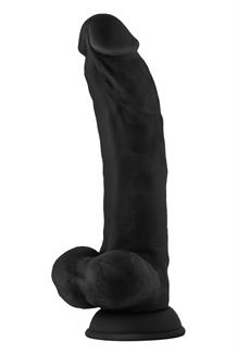 Model C 9.5 Inch Liquid Silicone Dong With Balls Black