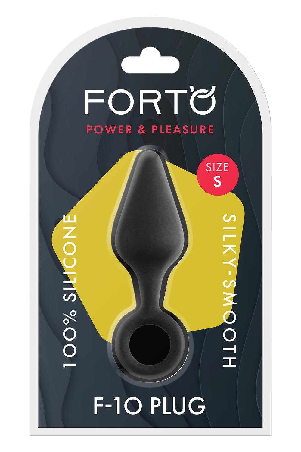 FORTO F-10 SILICONE PLUG W/ PULL RING SMALL BLACK