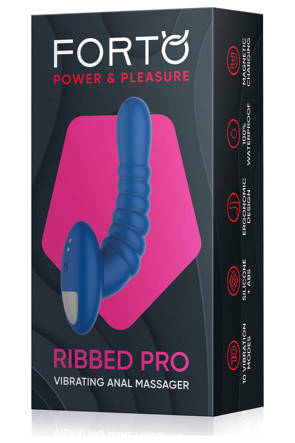 Ribbed Pro Vibrating Massager Blue