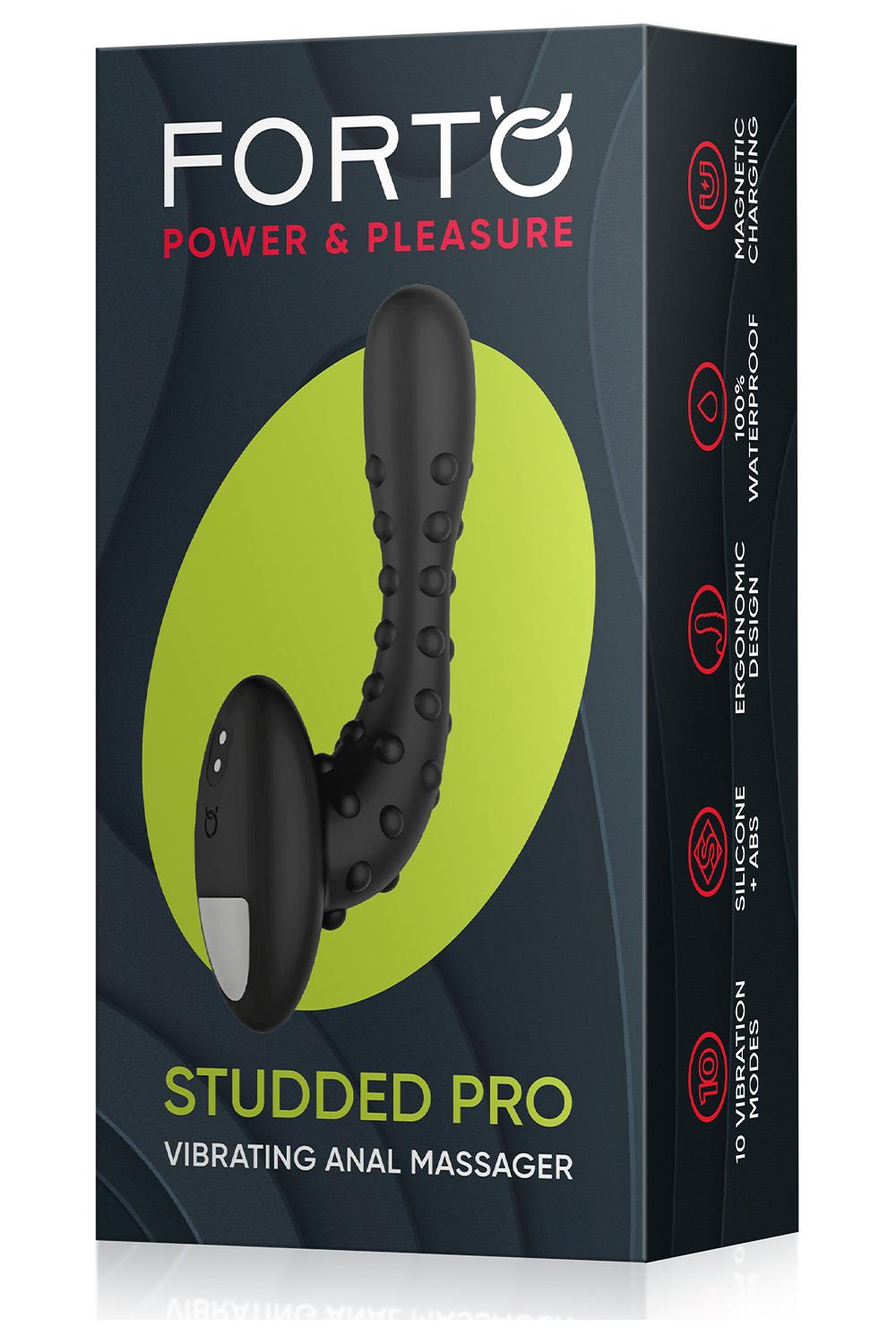 Studded Pro Vibrating Massager Black