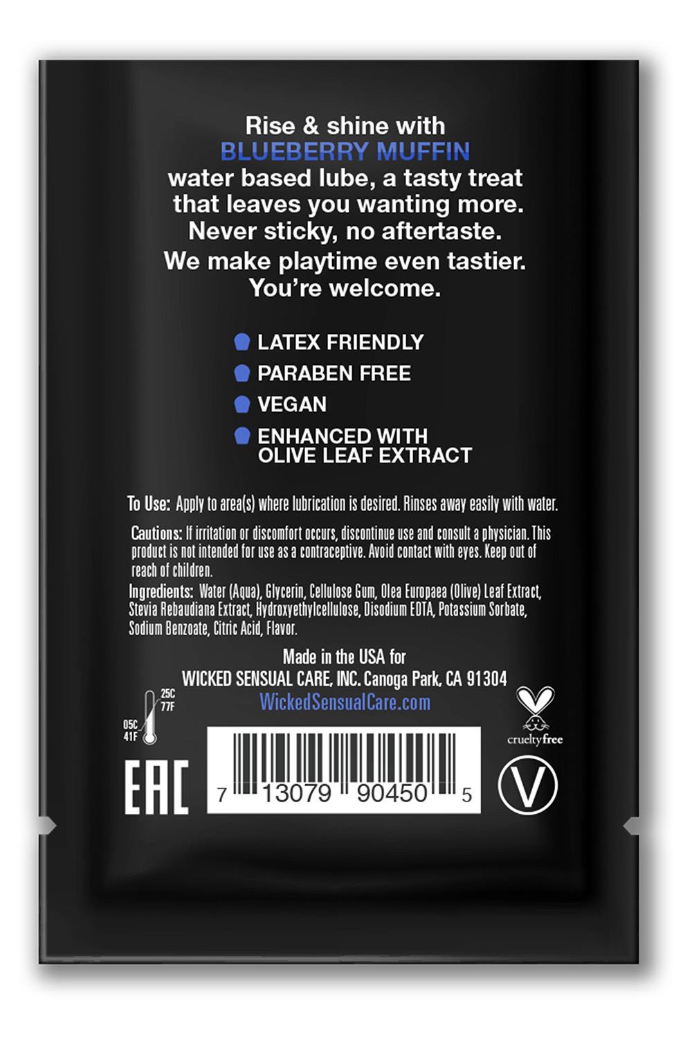 SACHET WICKED AQUA BLUEBERRY MUFFIN LUBE 40PCS