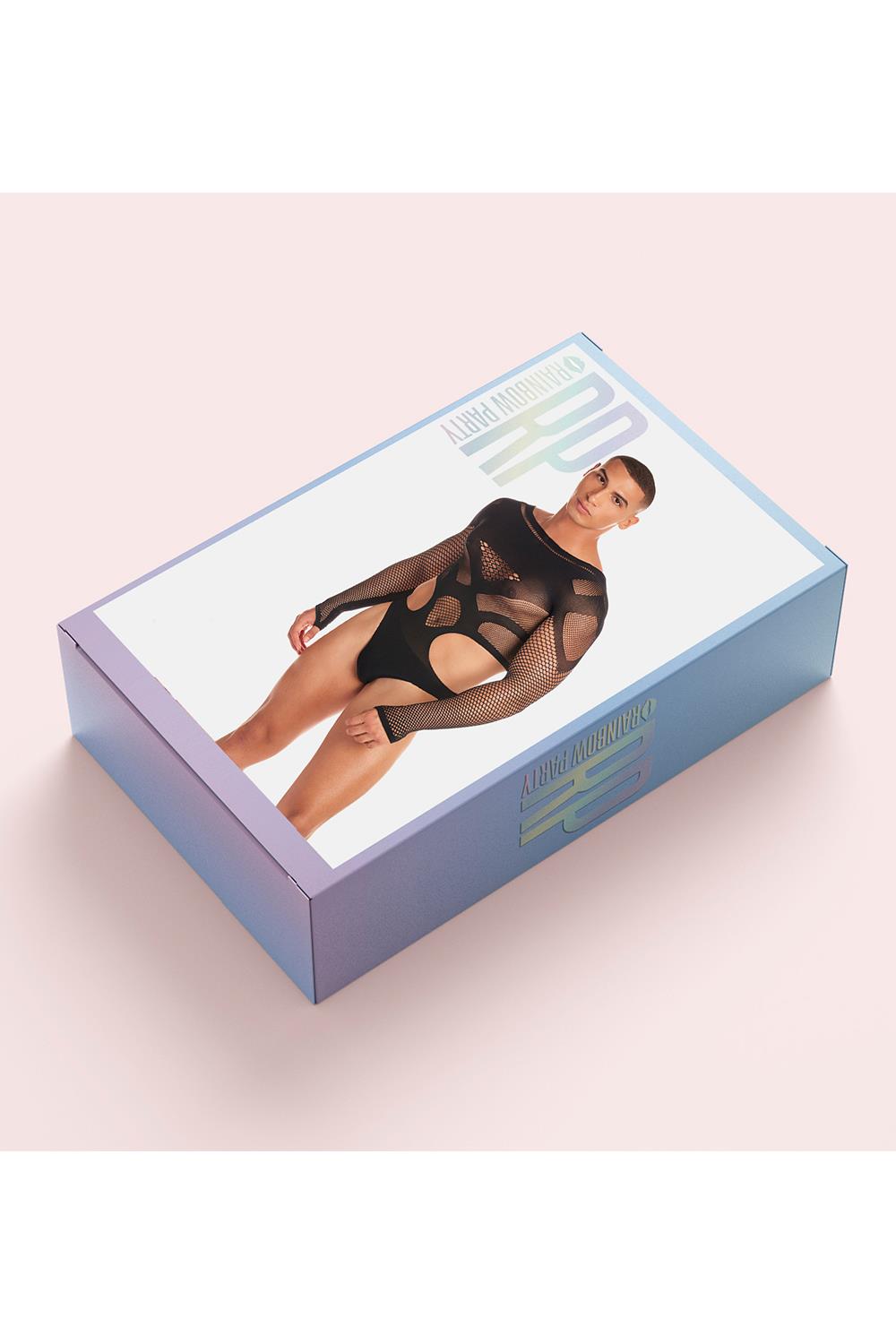 RAINBOW PARTY OUT OF ORBIT BODYSUIT BLACK